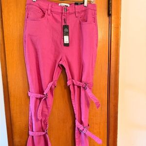 Fashion Nova Vibrant Pink Denim Pants Size 11